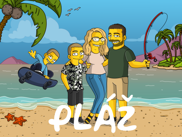 Portrét ako Simpsonovci podľa fotografie na mieru